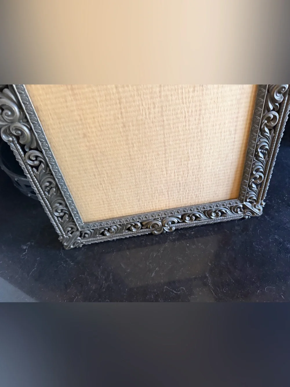 Vintage Ornate Brass Metal Picture Frame Italy